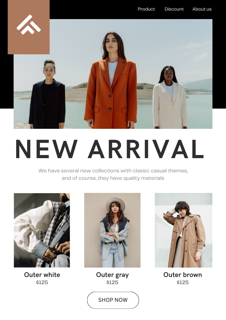 Email newsletter displayed on a laptop screen